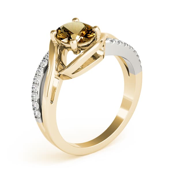 8x6 Oval Ring (1/8 ct. tw.), Angle view in yellow gold