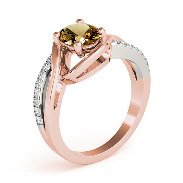 8x6 Oval Ring (1/8 ct. tw.), Angle view in rose gold