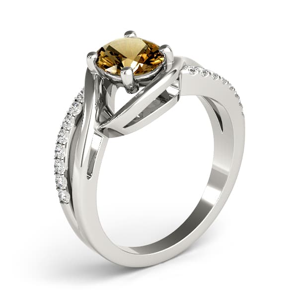 8x6 Oval Ring (1/8 ct. tw.), Angle view in white gold or platinum