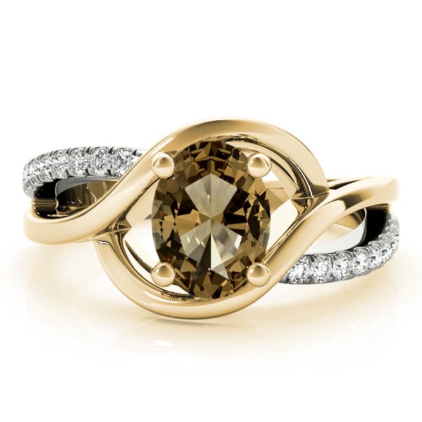 8x6 Oval Ring (1/8 ct. tw.), On hand view in yellow gold