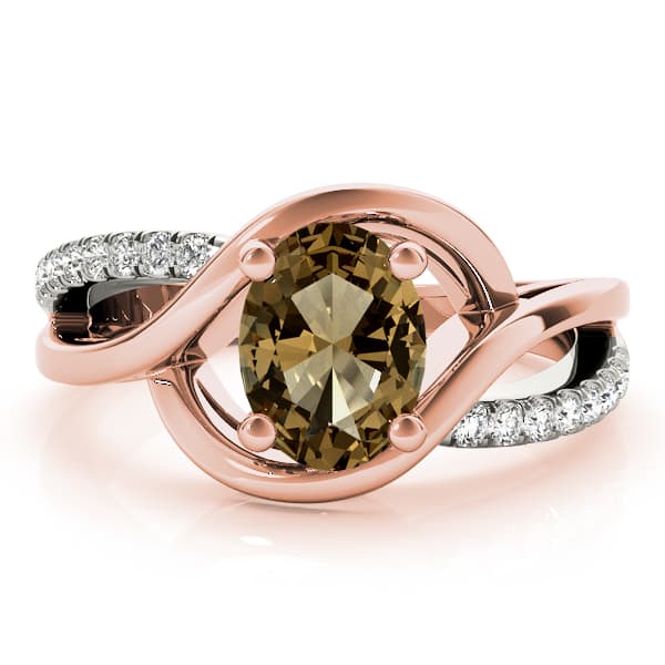 8x6 Oval Ring (1/8 ct. tw.), On hand view in rose gold