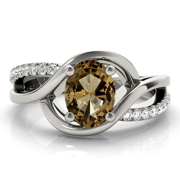 8x6 Oval Ring (1/8 ct. tw.), On hand view in white gold or platinum