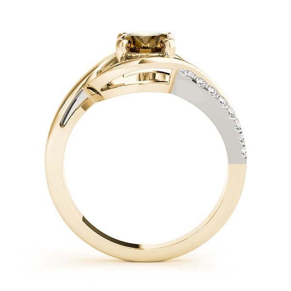 8x6 Oval Ring (1/8 ct. tw.), Side view in yellow gold