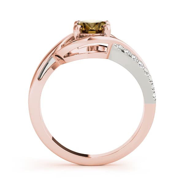8x6 Oval Ring (1/8 ct. tw.), Side view in rose gold