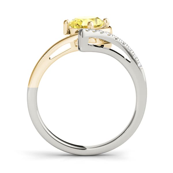 Bypass Single Row Oval Color Rings (1/8 ct. tw.), Side view in yellow gold