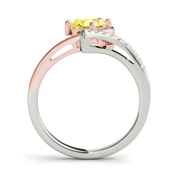 Bypass Single Row Oval Color Rings (1/8 ct. tw.), Side view in rose gold