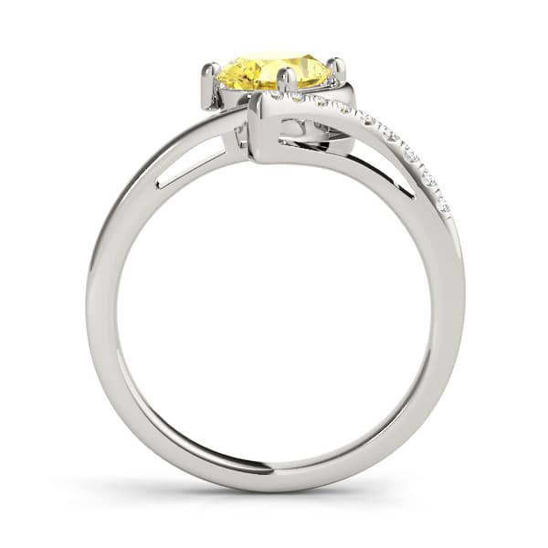 Bypass Single Row Oval Color Rings (1/8 ct. tw.), Side view in white gold or platinum