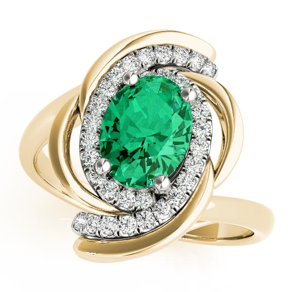 8x6 Oval Ring (0.16 ct. tw.), Front view in yellow gold
