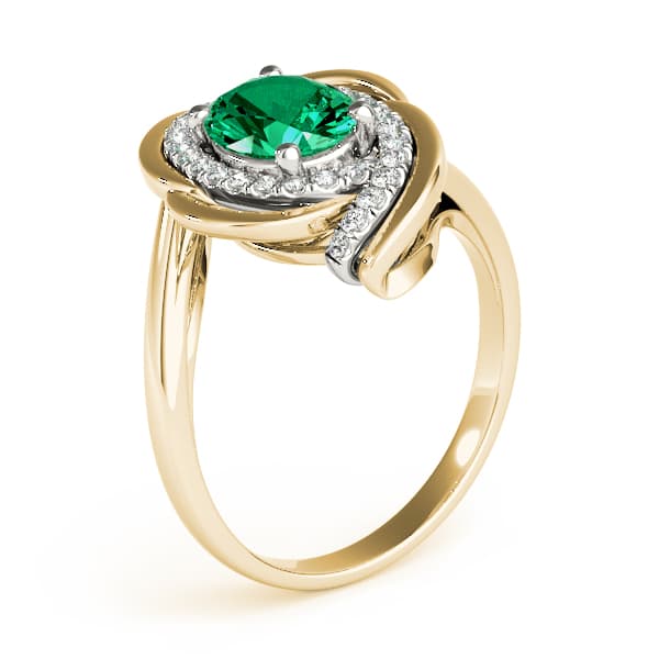 8x6 Oval Ring (0.16 ct. tw.), Angle view in yellow gold