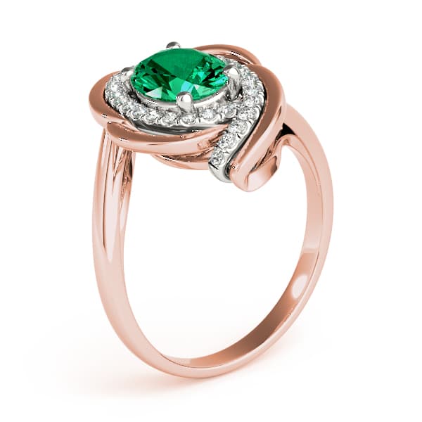 8x6 Oval Ring (0.16 ct. tw.), Angle view in rose gold