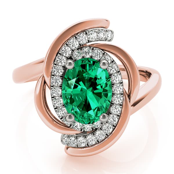 8x6 Oval Ring (0.16 ct. tw.), On hand view in rose gold