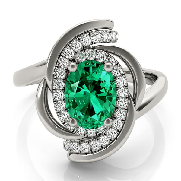 8x6 Oval Ring (0.16 ct. tw.), On hand view in white gold or platinum