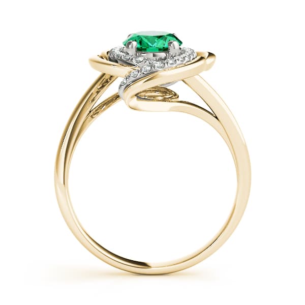 8x6 Oval Ring (0.16 ct. tw.), Side view in yellow gold