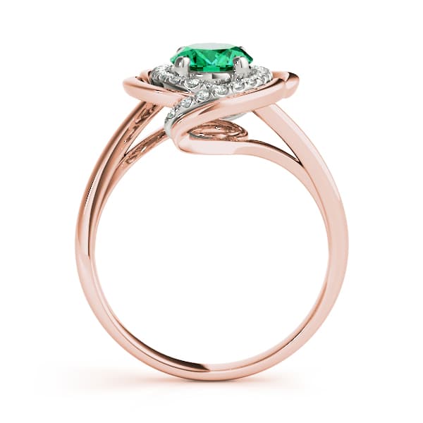8x6 Oval Ring (0.16 ct. tw.), Side view in rose gold