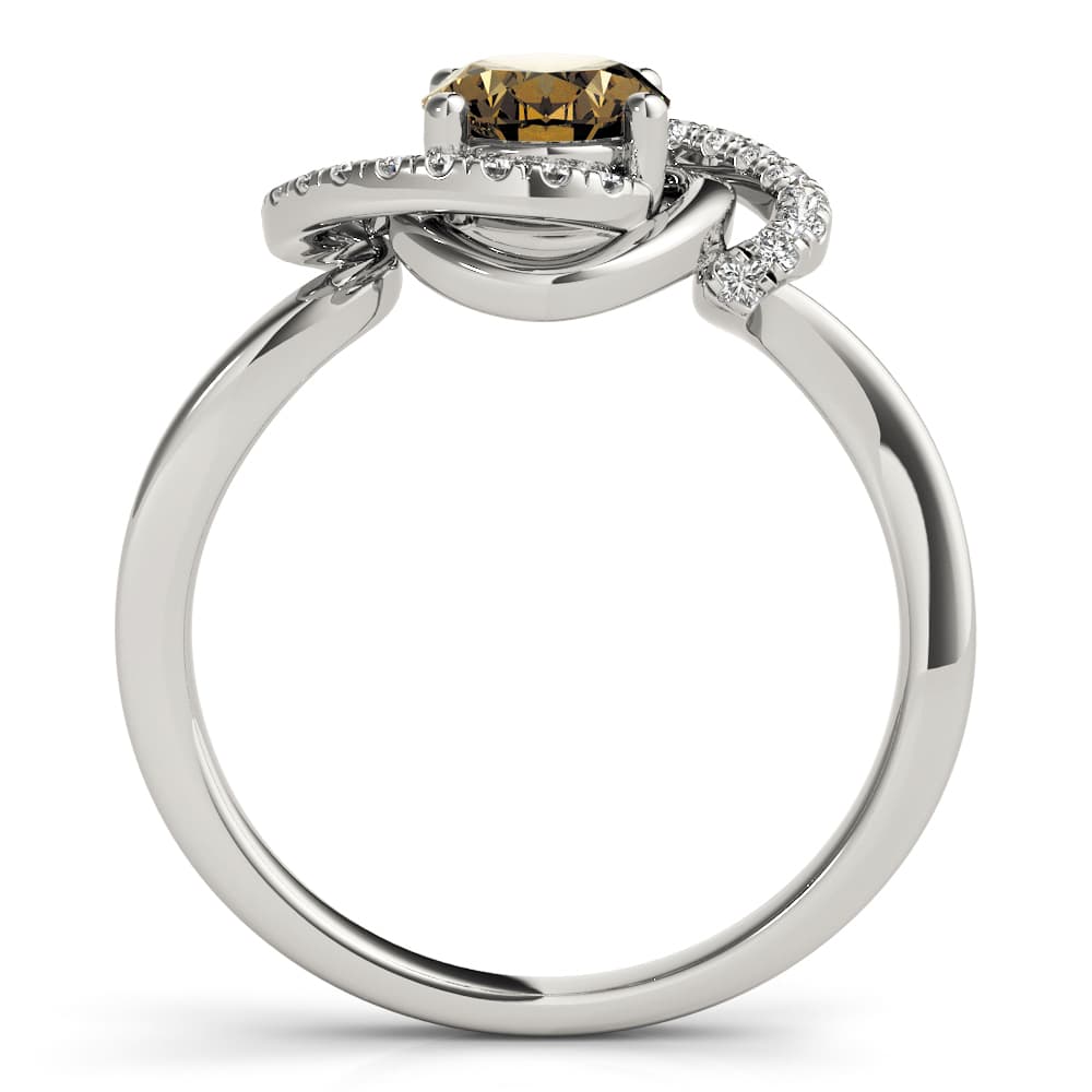 8x6 Oval Ring (1/8 ct. tw.), Side view in white gold or platinum