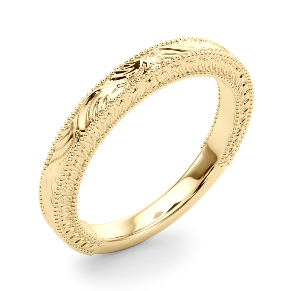 Wedding Band, Angle view in yellow gold