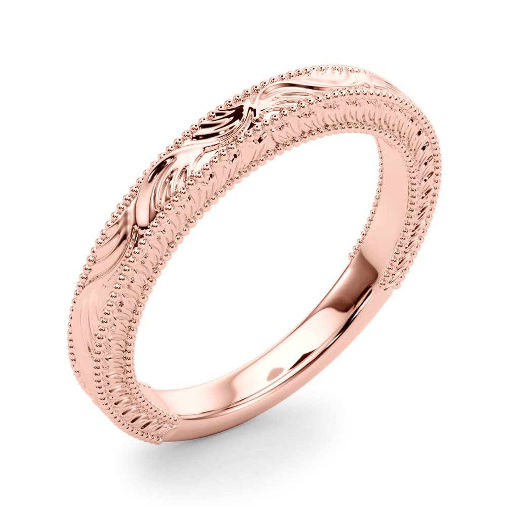 Wedding Band, Angle view in rose gold