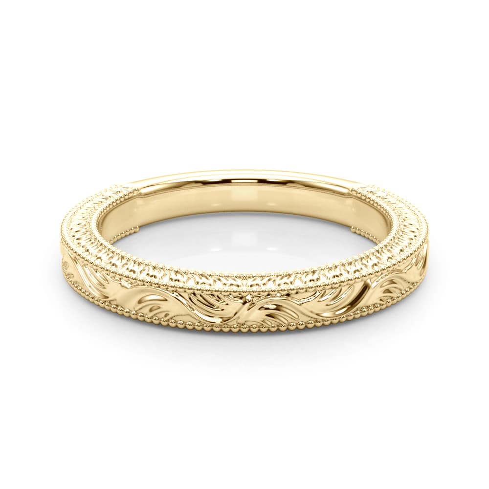 Wedding Band, On hand view in yellow gold
