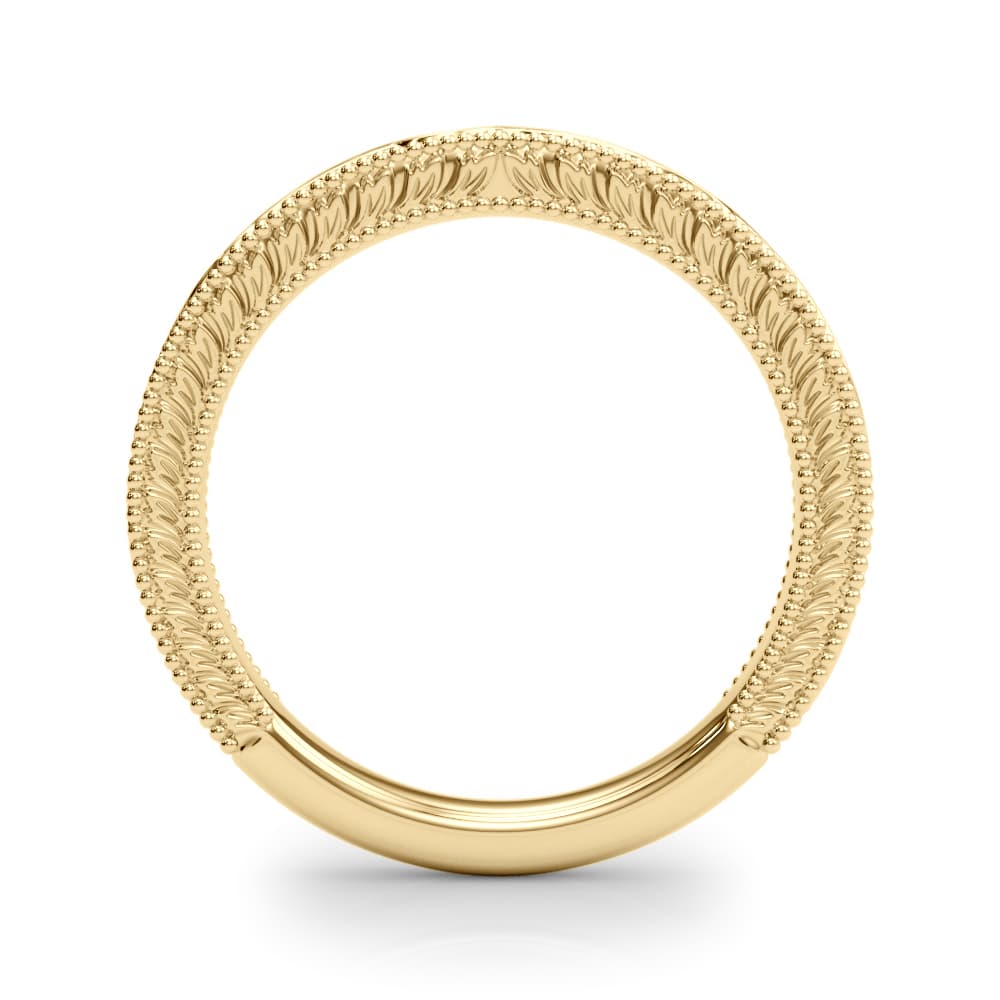 Wedding Band, Side view in yellow gold