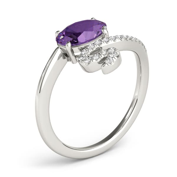 8x6 Oval Ring (0.16 ct. tw.), Angle view in white gold or platinum