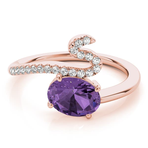 8x6 Oval Ring (0.16 ct. tw.), On hand view in rose gold