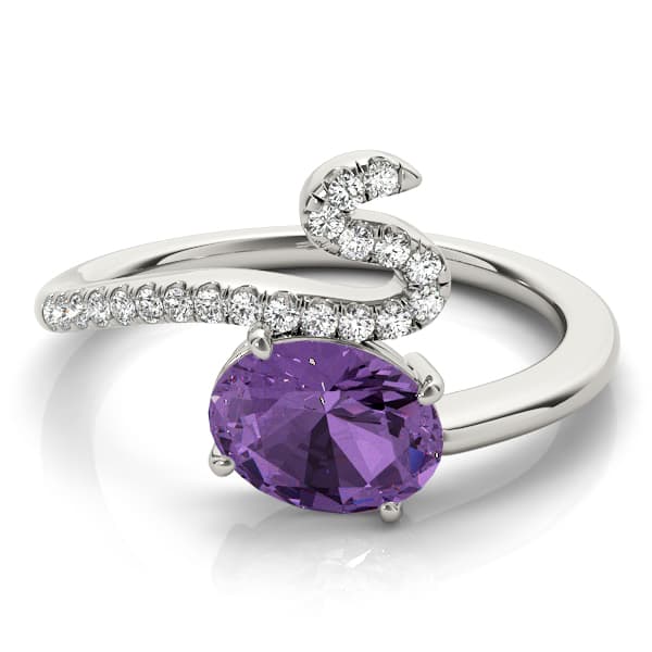 8x6 Oval Ring (0.16 ct. tw.), On hand view in white gold or platinum
