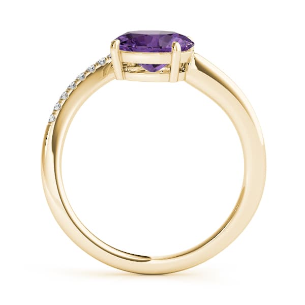 8x6 Oval Ring (0.16 ct. tw.), Side view in yellow gold