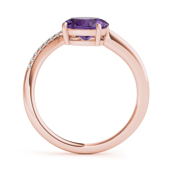 8x6 Oval Ring (0.16 ct. tw.), Side view in rose gold