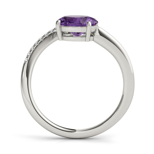 8x6 Oval Ring (0.16 ct. tw.), Side view in white gold or platinum