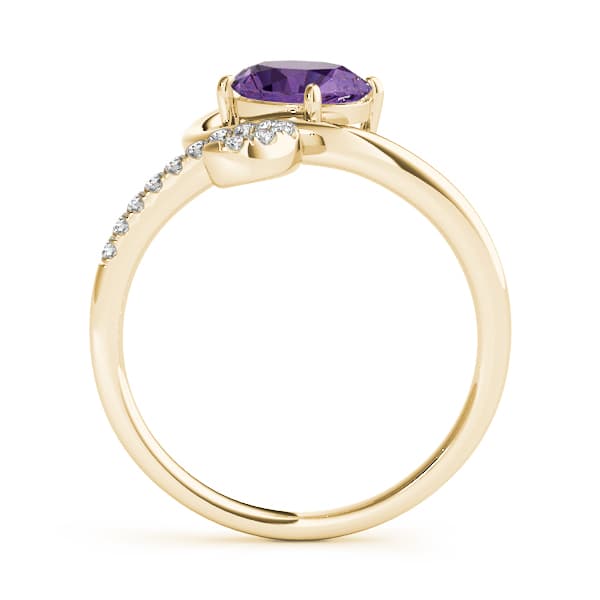 Bypass Swirl Oval-Cut Fashion Ring (0.09 ct. tw.), Side view in yellow gold