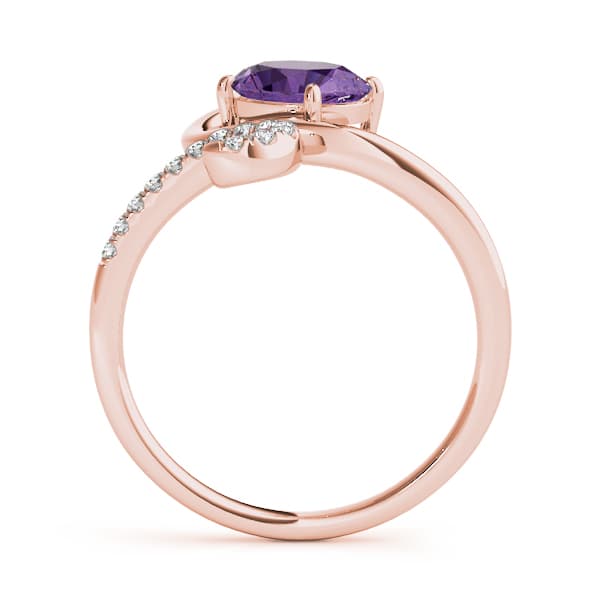Bypass Swirl Oval-Cut Fashion Ring (0.09 ct. tw.), Side view in rose gold