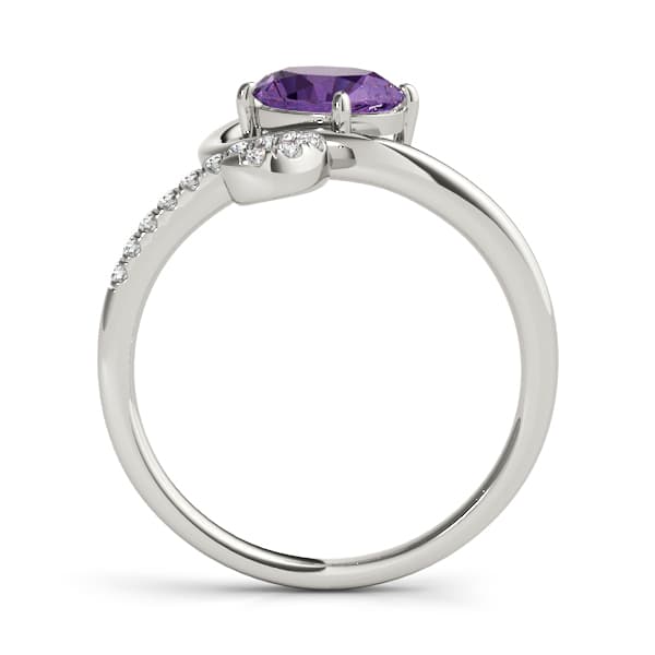 Bypass Swirl Oval-Cut Fashion Ring (0.09 ct. tw.), Side view in white gold or platinum