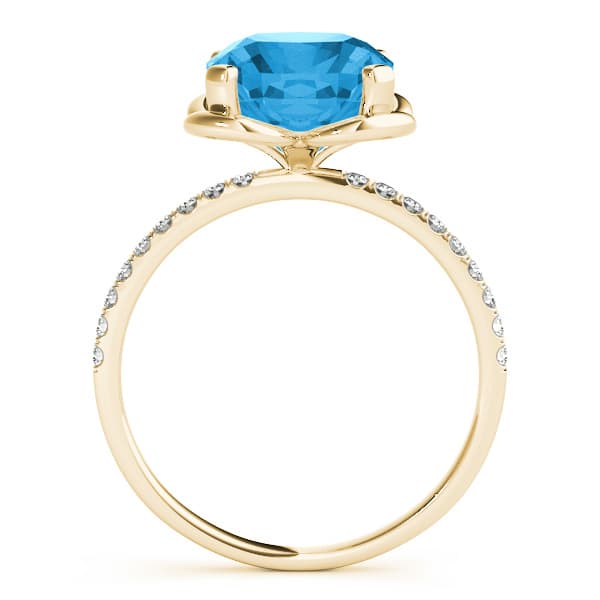 Engagement Ring, style 84760, Side view in yellow gold