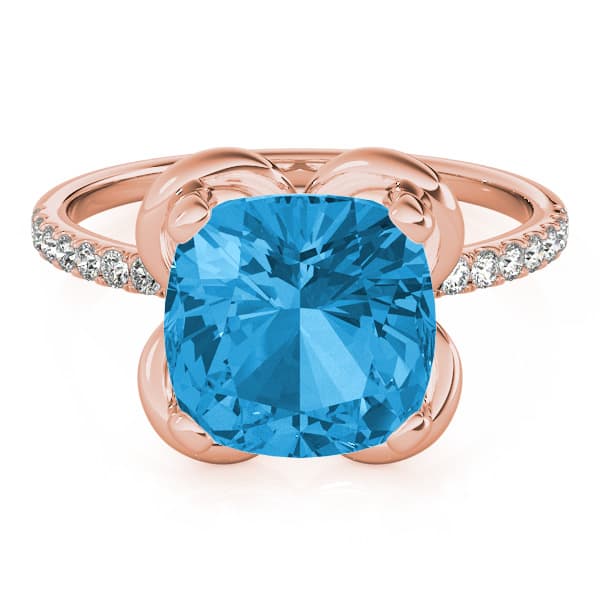 Engagement Ring, style 84760, Top view in rose gold