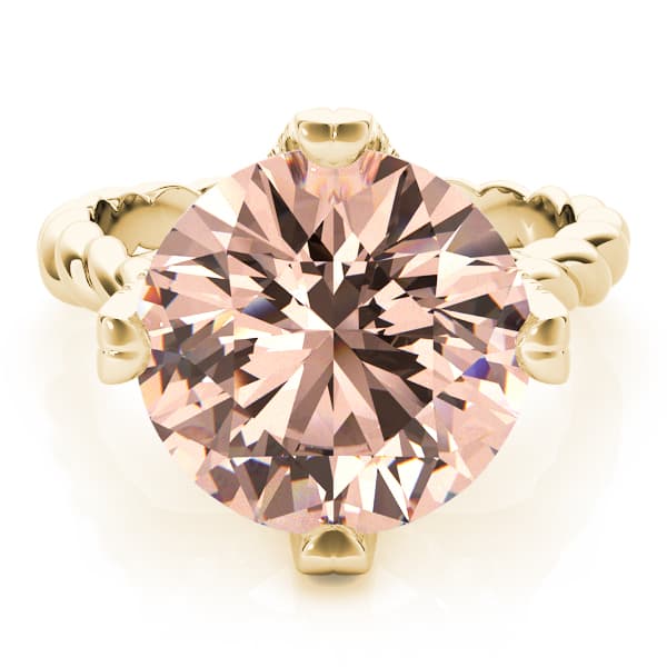 Braided Shank Hidden Halo Engagement Ring, style 84761, On hand view in yellow gold