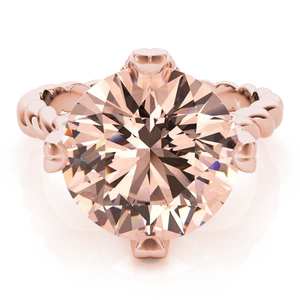 Braided Shank Hidden Halo Engagement Ring, style 84761, On hand view in rose gold