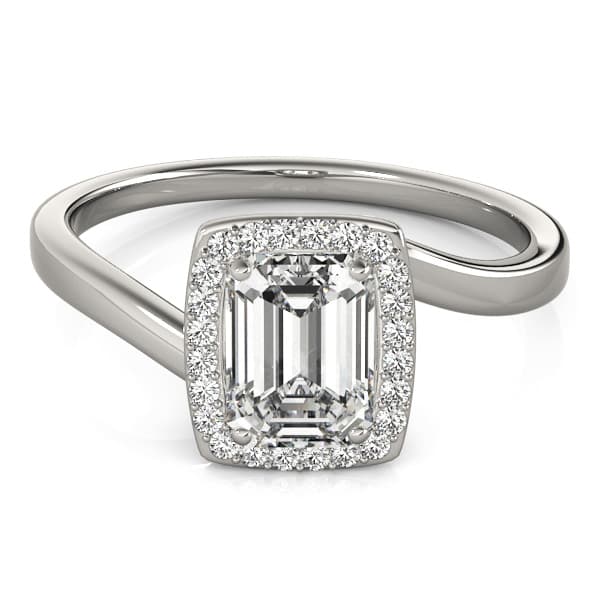 Engagement Ring, style 84762, Top view in white gold or platinum