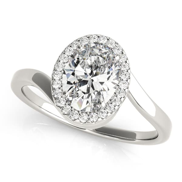 Bypass Halo Engagement Rings — style 84763 in 10k White Gold