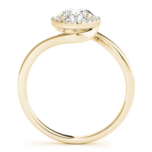 Bypass Halo Engagement Ring, style 84763, Side view in yellow gold