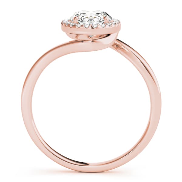 Bypass Halo Engagement Ring, style 84763, Side view in rose gold