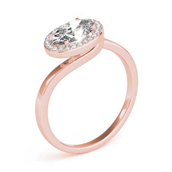 Engagement Ring, style 84765, Angle view in rose gold