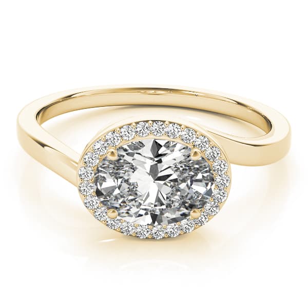 Engagement Ring, style 84765, On hand view in yellow gold