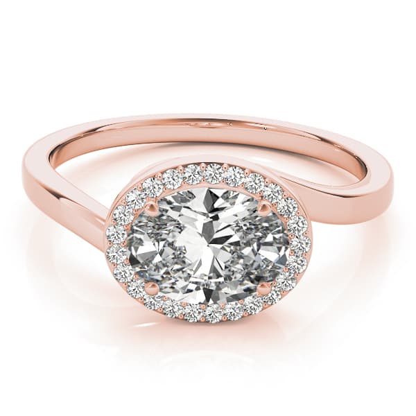 Engagement Ring, style 84765, On hand view in rose gold