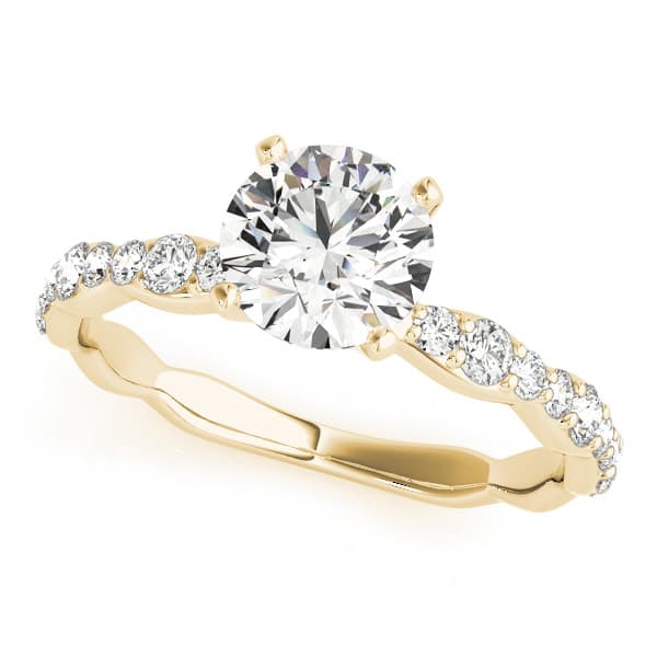 Diamond Accented Engagement Ring in Yellow gold