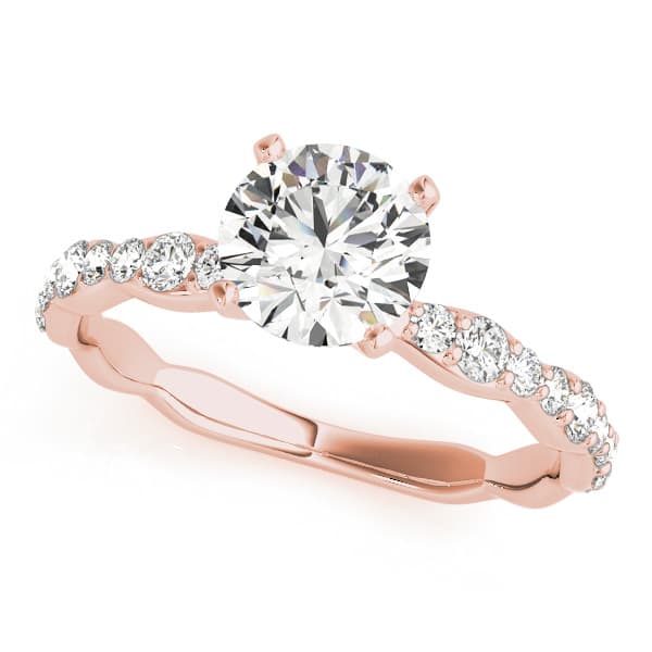Diamond Accented Engagement Ring in Rose gold