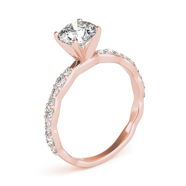 Diamond Accented Engagement Ring, style 84767, On hand view in rose gold