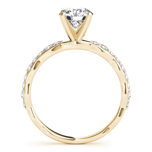 Diamond Accented Engagement Ring, style 84767, Side view in yellow gold