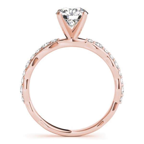 Diamond Accented Engagement Ring, style 84767, Side view in rose gold