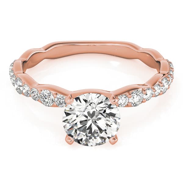 Diamond Accented Engagement Ring, style 84767, Top view in rose gold