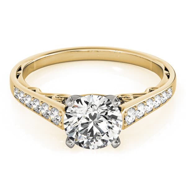 Engagement Ring, style 84768, On hand view in yellow gold
